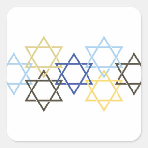 Pegatina Cuadrada Frontera Hanukkah