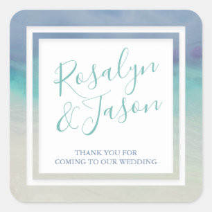 Pegatina Cuadrada Frontera oceánica pintada