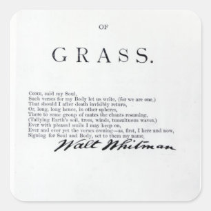 Pegatina Cuadrada Frontispiece a las 'hojas de las hierbas