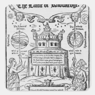 Pegatina Cuadrada Frontispiece 'al castillo de Knowledge