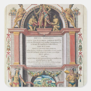 Pegatina Cuadrada Frontispiece 'Narratio breve