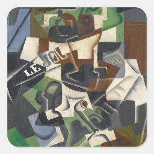 Pegatina Cuadrada Fruit Bowl, Pipe and Journal, 1917