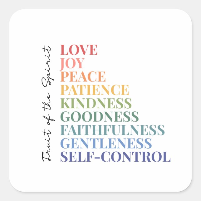 Pegatina Cuadrada Fruit of the Spirit (Anverso)