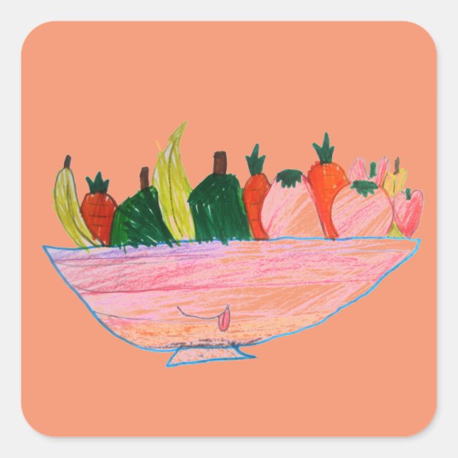Pegatina Cuadrada Fruit Salad arte personalizado divertido (Anverso)
