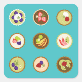 Pegatina Cuadrada Fruit Tarts