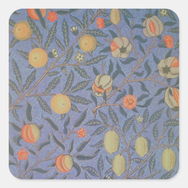 Pegatina Cuadrada Fruta azul o granada (Anverso)