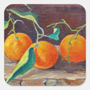 Pegatina Cuadrada Fruta en un estante 2014 2