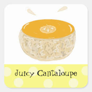 Pegatina Cuadrada Fruta jugosa de melón