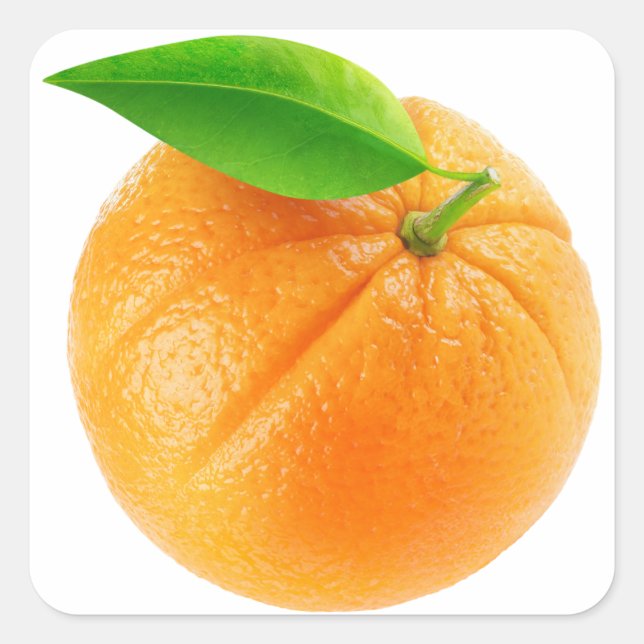 Pegatina Cuadrada fruta naranja (Anverso)