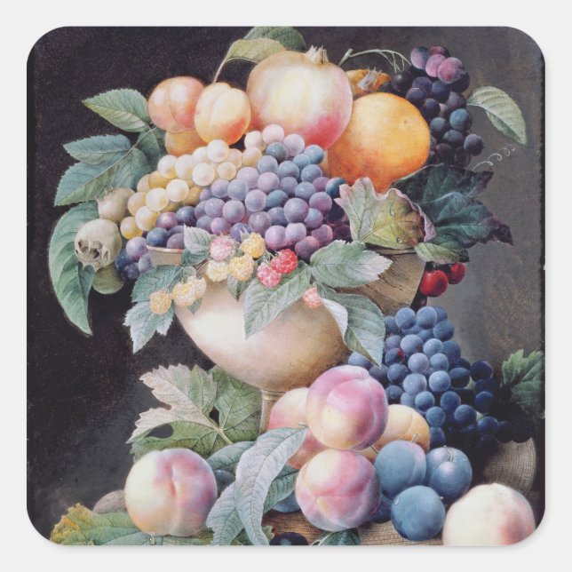 Pegatina Cuadrada Frutas (Anverso)