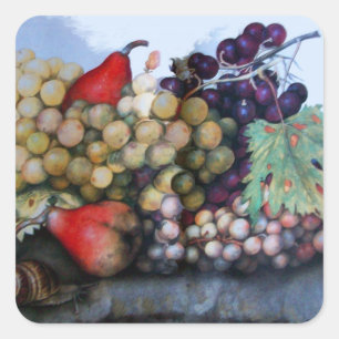 PEGATINA CUADRADA FRUTAS DE TEMPORADA 1 - GRAPAS Y PERLAS