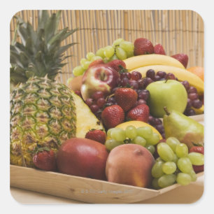 Pegatina Cuadrada Frutas frescas