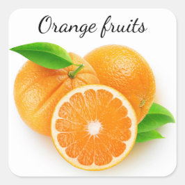 Pegatina Cuadrada Frutas naranjas
