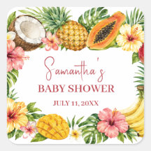 Frutas Tropicales Piña Baby Shower Hawaiano