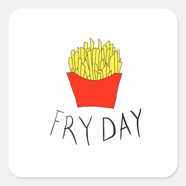 Pegatina Cuadrada Fry Day (Anverso)