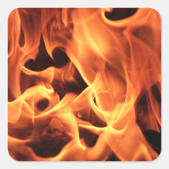 Pegatina Cuadrada Fuego (Anverso)