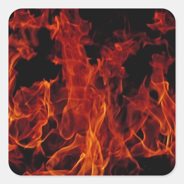 Pegatina Cuadrada Fuego (Anverso)