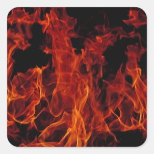 Pegatina Cuadrada Fuego