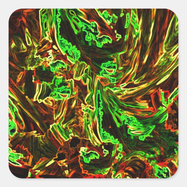 Pegatina Cuadrada Fuego de luna (Anverso)