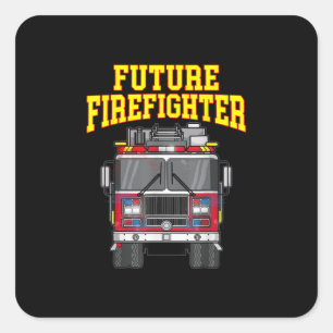 Pegatina Cuadrada Fuego Futuro De Niños Sobrantes De Papá