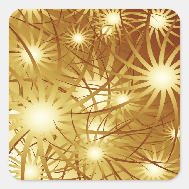 Pegatina Cuadrada Fuegos artificiales (Anverso)