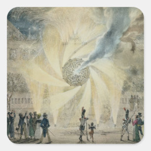 Pegatina Cuadrada Fuegos artificiales