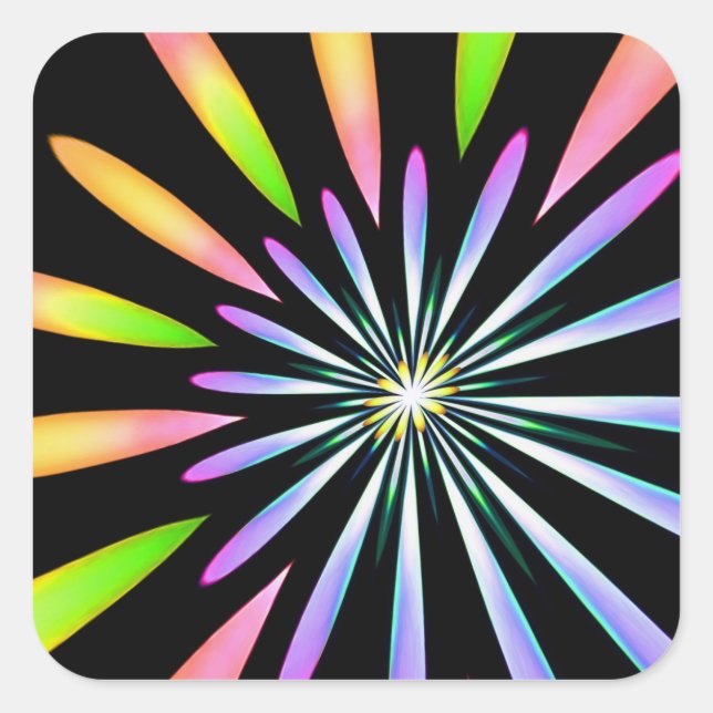 Pegatina Cuadrada Fuegos artificiales 1 (Anverso)