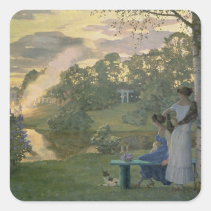 Pegatina Cuadrada Fuegos artificiales, 1922