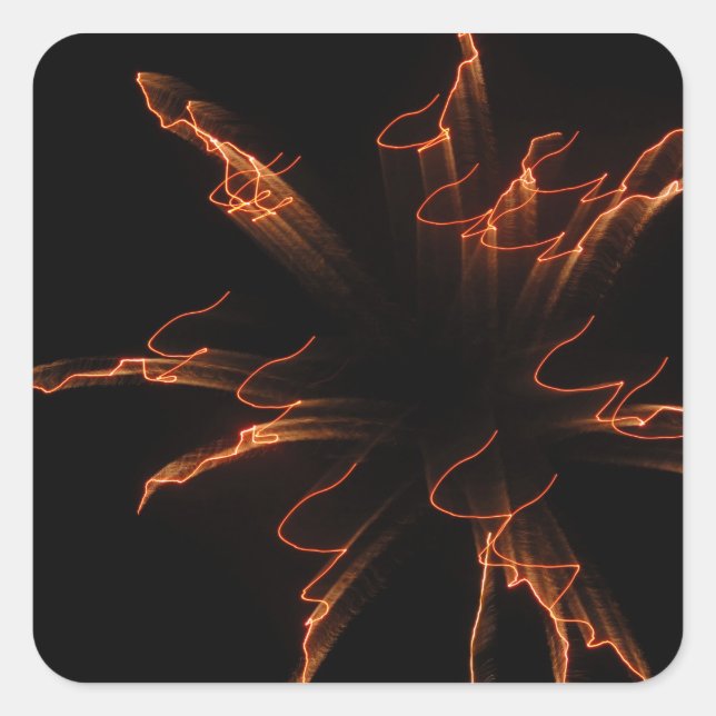 Pegatina Cuadrada Fuegos artificiales 3 (Anverso)