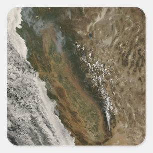 Pegatina Cuadrada Fuegos en California