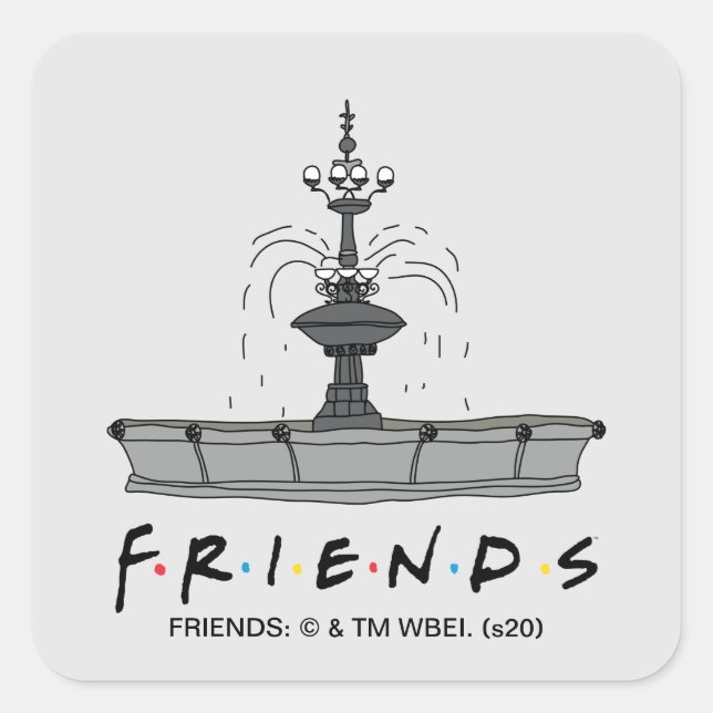 Pegatina Cuadrada Fuente de FRIENDS™ (Anverso)