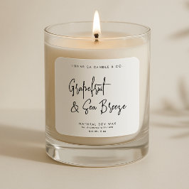 Pegatina Cuadrada Fuente de guión moderna, etiquetas de velas