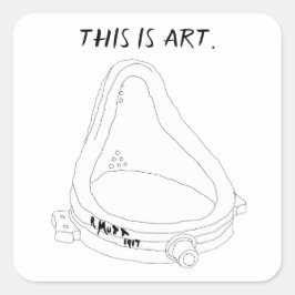 Pegatina Cuadrada Fuente de Marcel Duchamp R.Mutt 1917