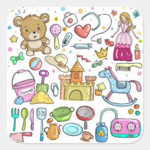 Pegatina Cuadrada Fuentes del bebé