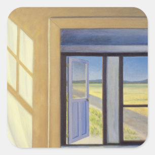 Pegatina Cuadrada Fuera de la caja