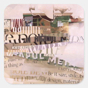 Pegatina Cuadrada Fuera de la estación