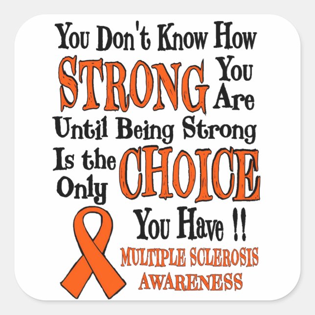 Pegatina Cuadrada Fuerte/Elección...MS (Anverso)