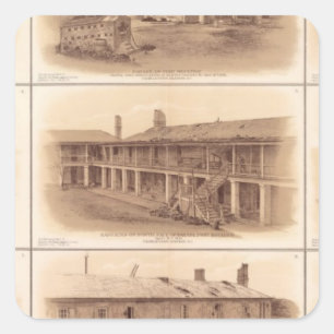 Pegatina Cuadrada Fuertes Sumter y Moultrie