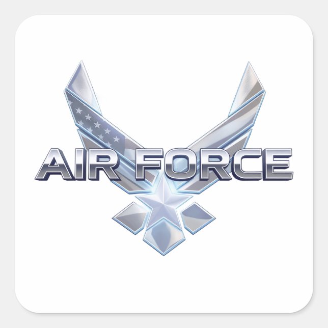 Pegatina Cuadrada Fuerza Aérea (USAF) (Anverso)