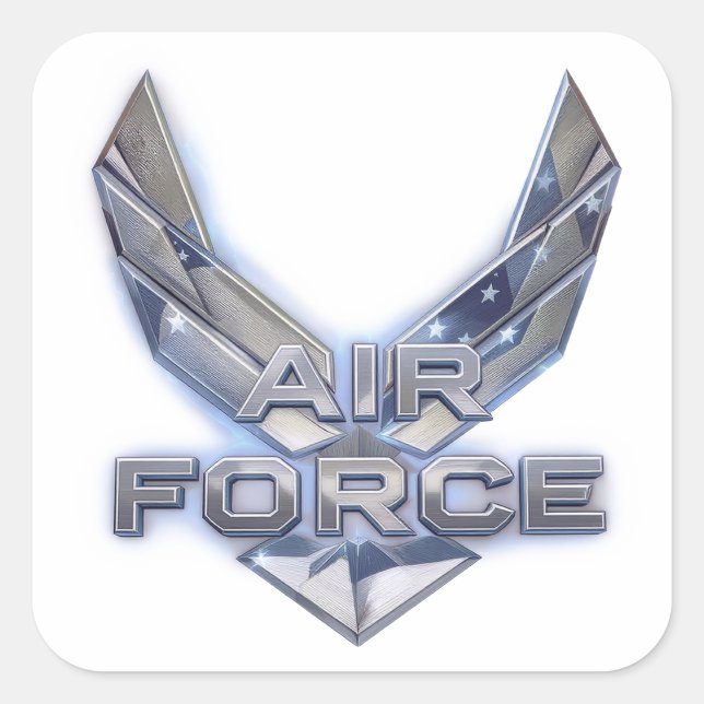 Pegatina Cuadrada Fuerza Aérea (USAF) (Anverso)