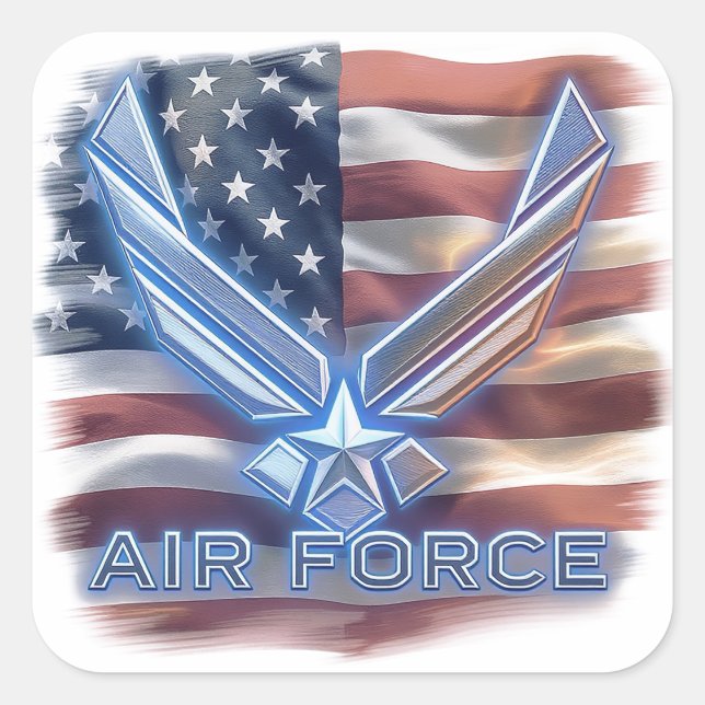 Pegatina Cuadrada Fuerza Aérea (USAF) (Anverso)