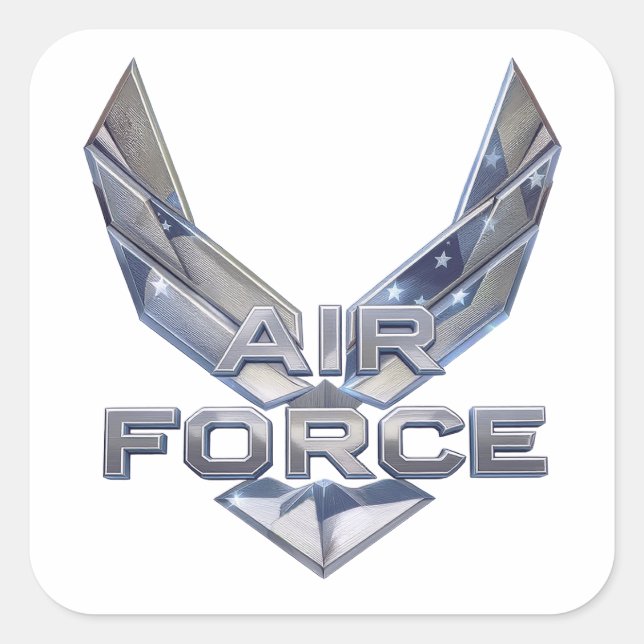 Pegatina Cuadrada Fuerza Aérea (USAF) (Anverso)