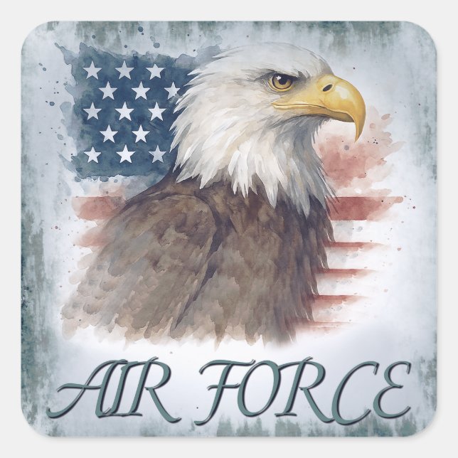 Pegatina Cuadrada Fuerza Aérea (USAF) (Anverso)