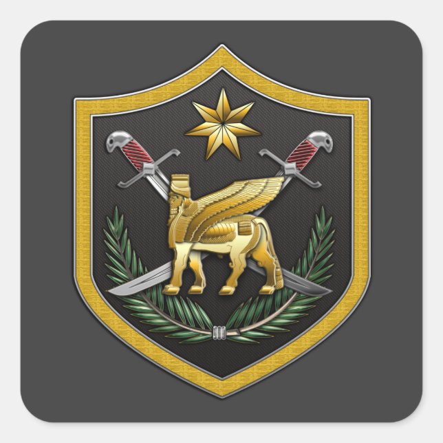 Pegatina Cuadrada Fuerza Multinacional - Iraq (Anverso)