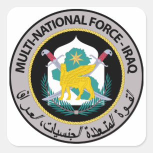 Pegatina Cuadrada Fuerza Multinacional - Iraq