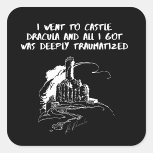 Pegatina Cuadrada Fui al castillo Drácula