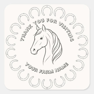Pegatina Cuadrada Fully Custom Horse Farm Stickers