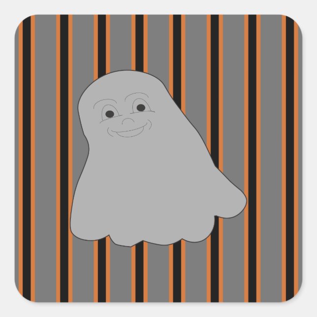 Pegatina Cuadrada Fun and Fancy Halloween Ghosts (Anverso)