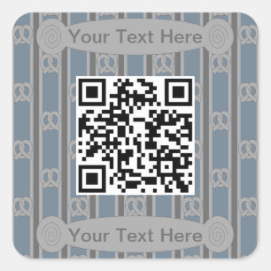 Pegatina Cuadrada Fun and Fancy Pretzel QR