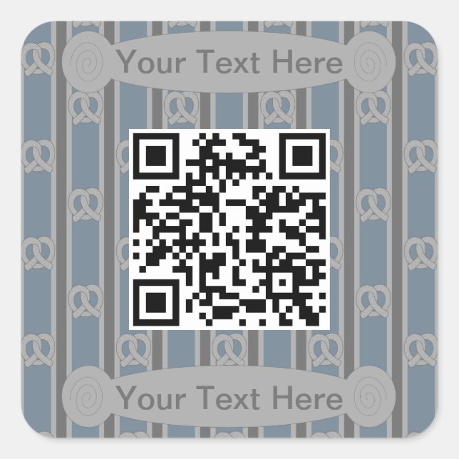 Pegatina Cuadrada Fun and Fancy Pretzel QR (Anverso)